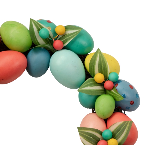 Colorful Easter Egg Wreath, 14-Inch, Unlit
