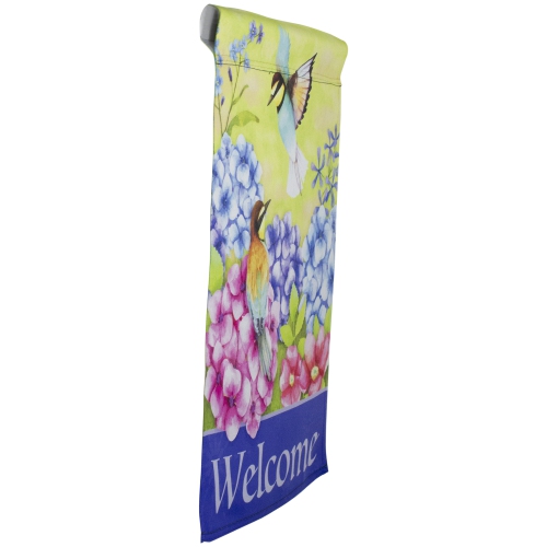 Welcome Floral Hummingbird Outdoor Garden Flag 12.5" x 18"