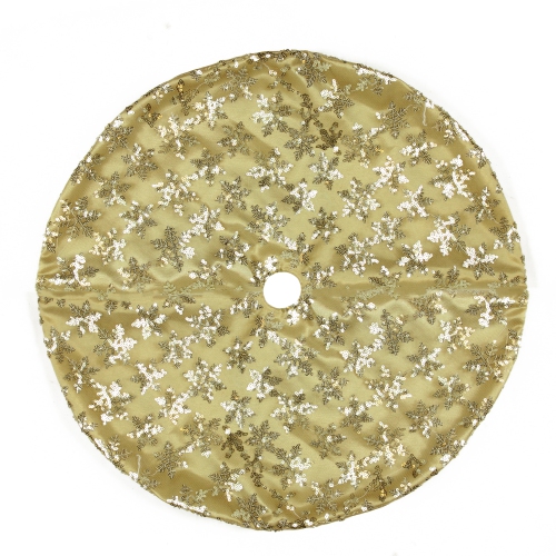 NORTHLIGHT  20" Sequin Snowflake Pattern Mini Christmas Tree Skirt In Gold