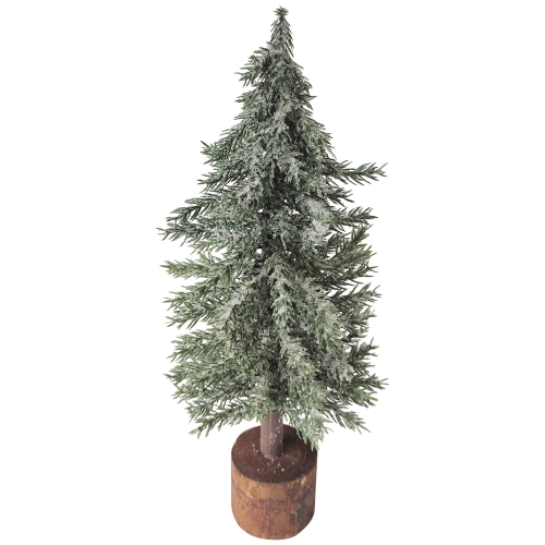 13.75" Frosted Icy Pine Tree with Jute Base Christmas Decoration