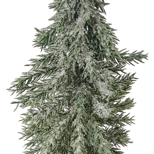 13.75" Frosted Icy Pine Tree with Jute Base Christmas Decoration
