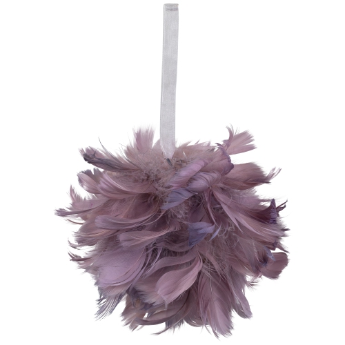 5.5" Layered Purple Feather Christmas Ball Ornament