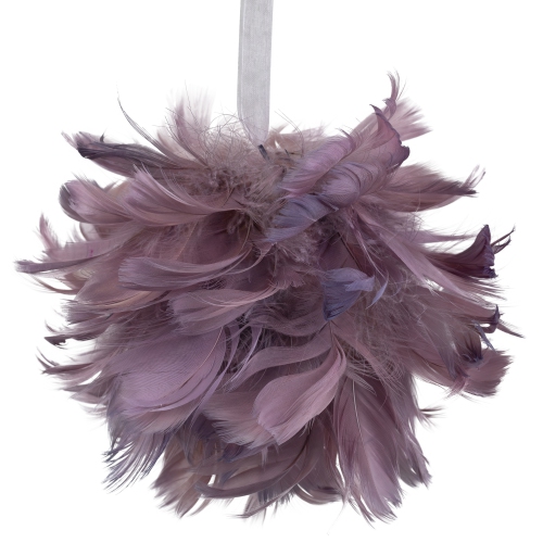 5.5" Layered Purple Feather Christmas Ball Ornament
