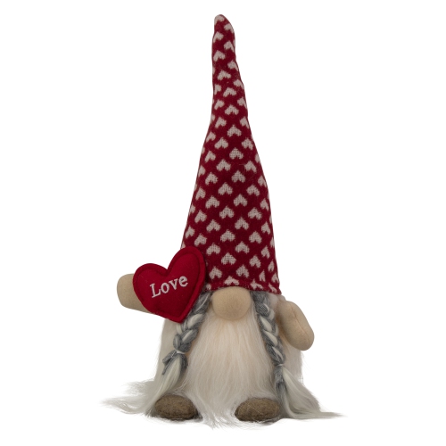 NORTHLIGHT  13" Lighted Girl Valentine's Day Gnome With Love Heart