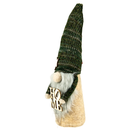 14" Green Knit Standing Home Gnome Christmas Figure