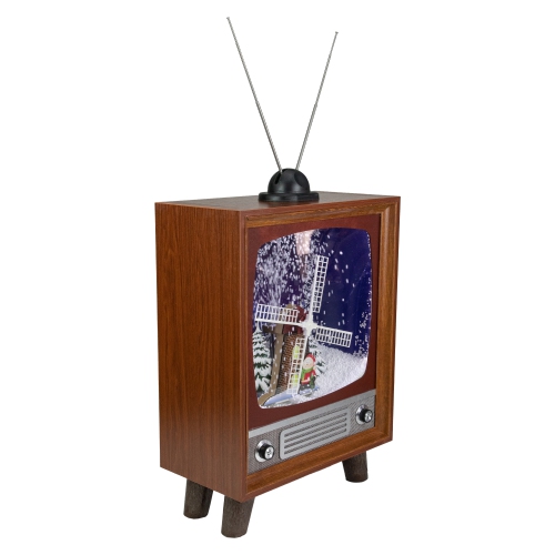 21" LED Lighted Musical Snowing Windmill TV Set Decoration