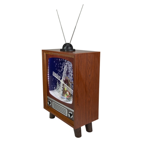 21" LED Lighted Musical Snowing Windmill TV Set Decoration
