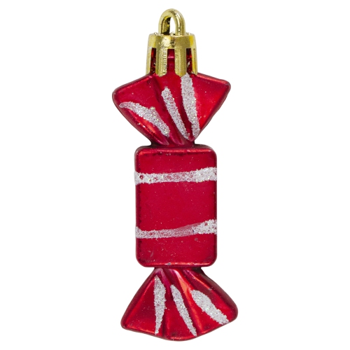 NORTHLIGHT  8Ct And White Peppermint Shatterproof Christmas Ornaments 2.25" In Red