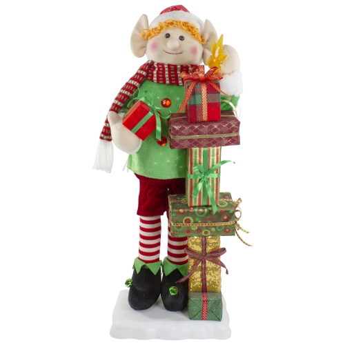 NORTHLIGHT  30-Inch Santa's Little Animated Elf With Lighted Star Musical Christmas Figure