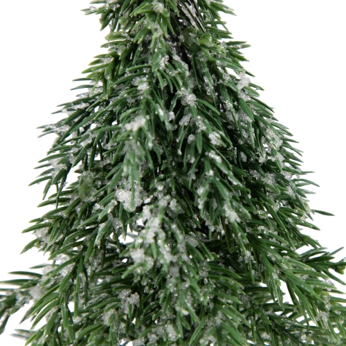 7.5" Frosted Icy Pine Tree with Jute Base Christmas Decoration