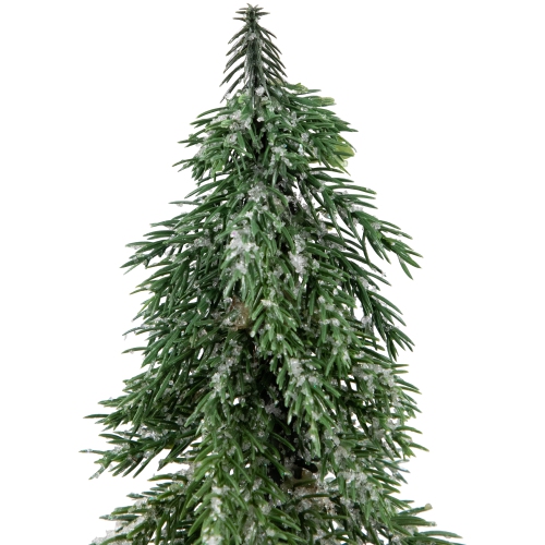 7.5" Frosted Icy Pine Tree with Jute Base Christmas Decoration