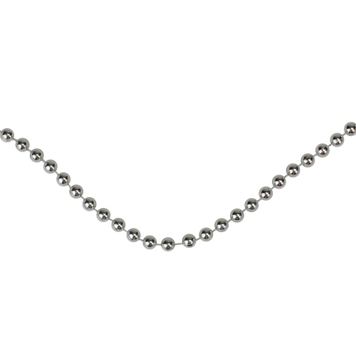 15' x 0.25" Shiny Silver Beaded Christmas Garland - Unlit