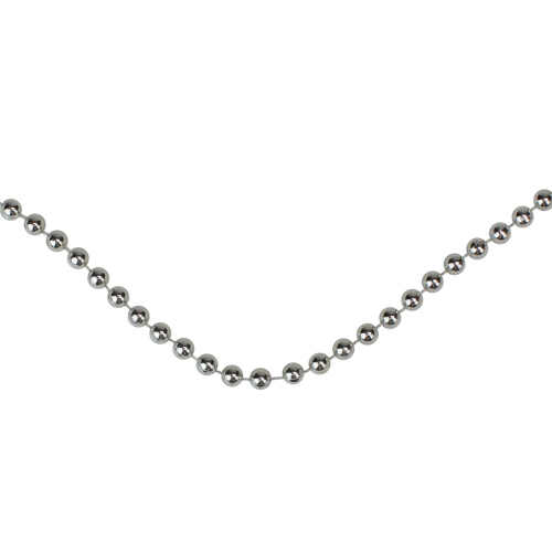 15' x 0.25" Shiny Silver Beaded Christmas Garland - Unlit