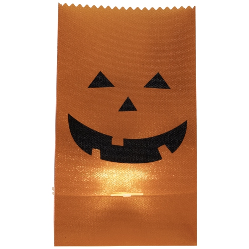 Set of 3 Jack-O-Lantern Halloween Luminary Pathway Markers - 5ft Black Wire