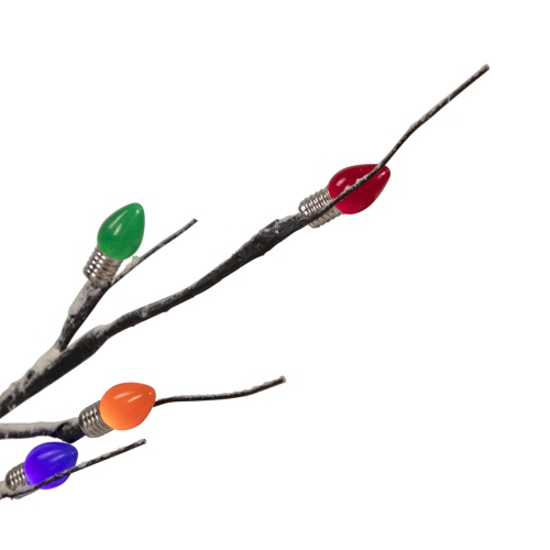 24" LED Lighted Black Frosted Artificial Christmas Tree - Multi-Color lights