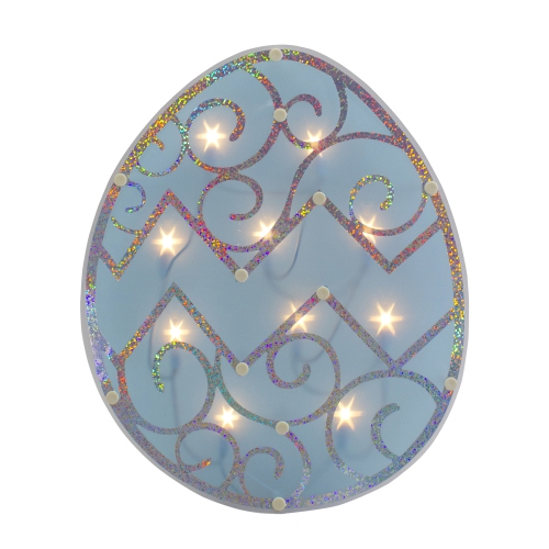 NORTHLIGHT  12" Lighted Easter Egg Window Silhouette Decoration In Blue I love it !