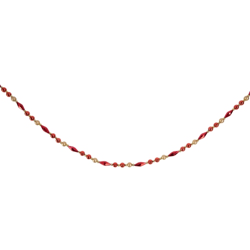 9' x 0.5" Shiny and Matte Red Beaded Shatterproof Artificial Christmas Garland - Unlit