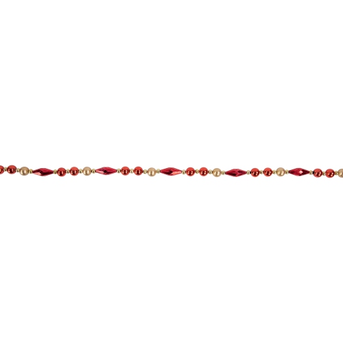 9' x 0.5" Shiny and Matte Red Beaded Shatterproof Artificial Christmas Garland - Unlit