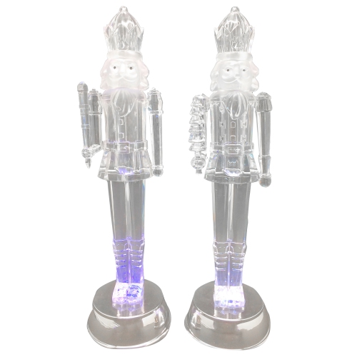 Set of 2 LED Lighted and Musical Nutcracker Christmas Figurines, 12.5-Inch