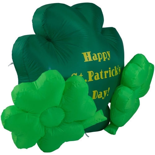 60" Inflatable Lighted Happy St. Patrick's Day Triple Shamrock Outdoor Decoration