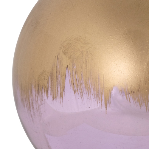 3.5" Brushed Gold and Silver Glass Ball Christmas Ornament