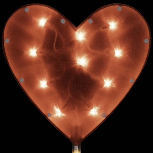 4ct Red Heart Valentine's Day Pathway Marker Lawn Stakes, Clear Lights