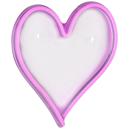 13.5" Pink Heart LED Neon Style Valentine's Day Wall Sign