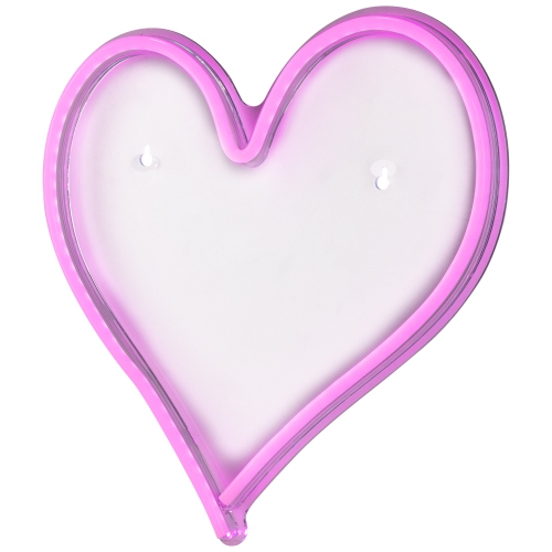 13.5" Pink Heart LED Neon Style Valentine's Day Wall Sign