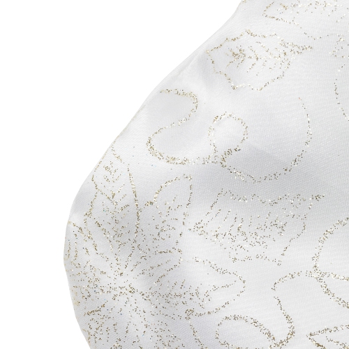 20.5" White and Gold Glitter Poinsettia Christmas Stocking