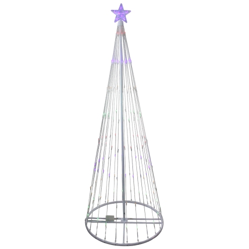 NORTHLIGHT  12' Multi Color Led Artificial Christmas Tree Show Cone Outdoor Decor