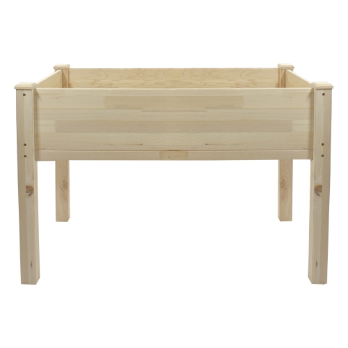 4ft Natural Wood Raised Garden Bed Planter Box with Liner