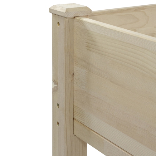4ft Natural Wood Raised Garden Bed Planter Box with Liner