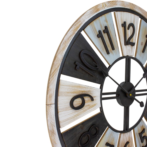 28" Multi-Tonal Whitewashed Round Wall Clock