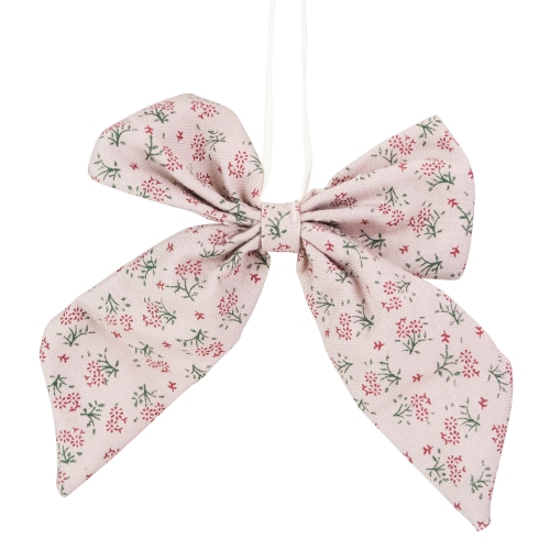 NORTHLIGHT  5.5" Floral Single Loop Christmas Bow Decoration In Pink