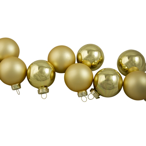 Boule de Noël en verre doré à champagne doré, 1.75 po, 10 un.