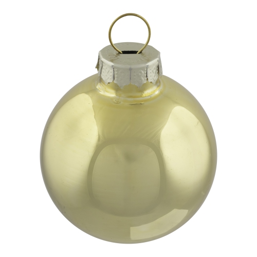 Boule de Noël en verre doré à champagne doré, 1.75 po, 10 un.