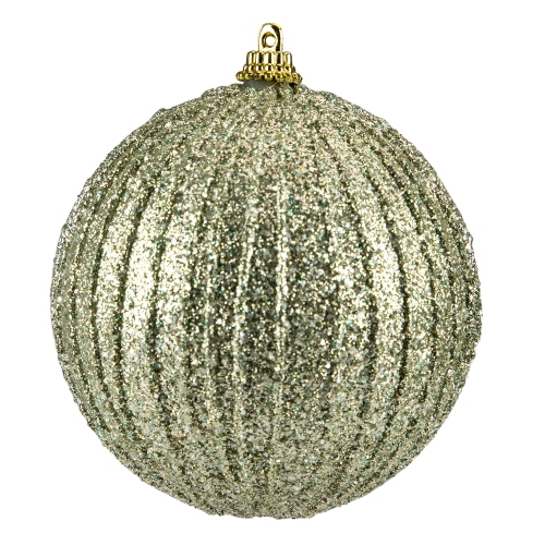 NORTHLIGHT  4" Glitter Shatterproof Christmas Ball Ornament In Green