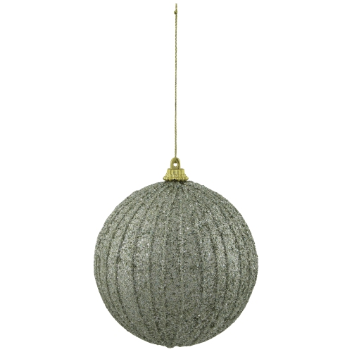 4" Green Glitter Shatterproof Christmas Ball Ornament