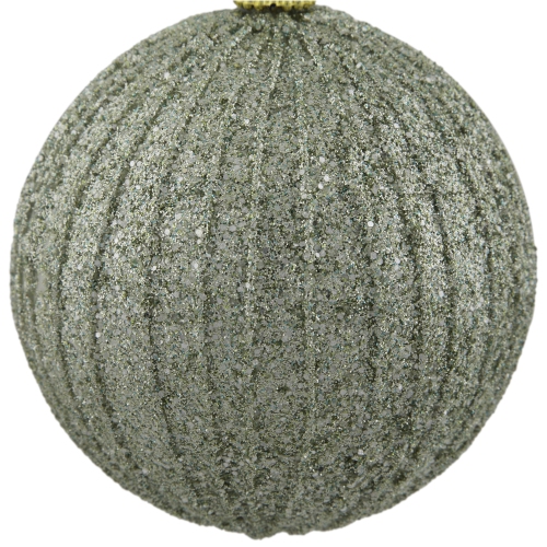 4" Green Glitter Shatterproof Christmas Ball Ornament