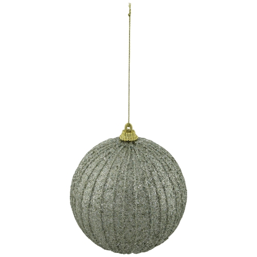 4" Green Glitter Shatterproof Christmas Ball Ornament