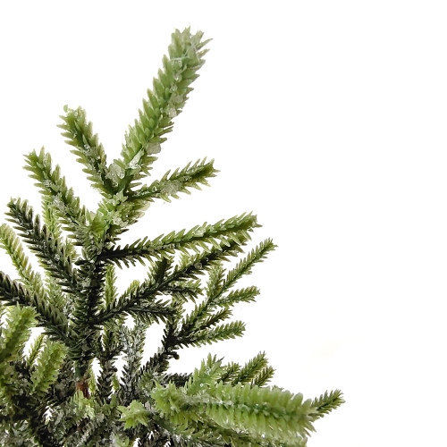 16.5" Frosted Ice Pine Tree in Natural Jute Base Christmas Decoration
