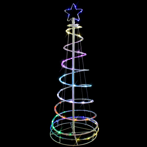 NORTHLIGHT  4' Led Color Changing Multiple Function Outdoor Spiral Christmas Tree