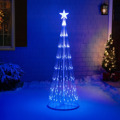 6' Blue LED Lighted Show Cone Christmas Tree Outdoor Decoration