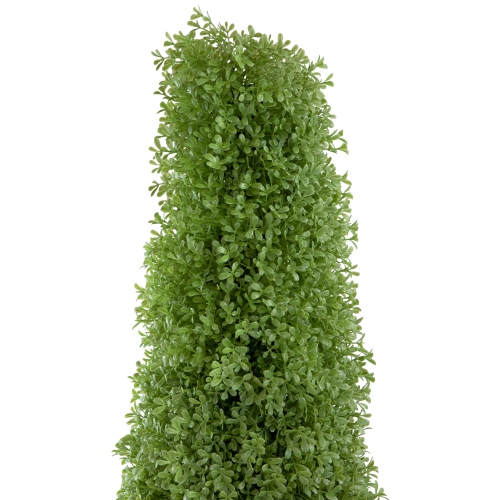 5' Artificial Boxwood Cone Topiary Tree with Round Pot, Unlit