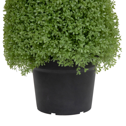 3' Artificial Boxwood Cone Topiary Tree with Round Pot, Unlit