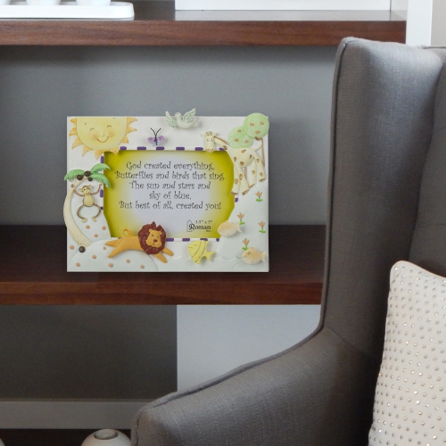 3-D Animal "God Created Everything" Picture Frame - 7"