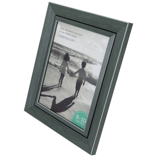 Cadre photo rectangulaire contemporain - pour une photo de 8 x 10 po - Gris et noir