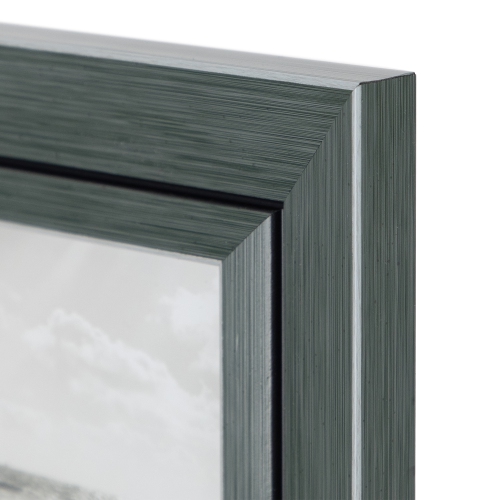 Cadre photo rectangulaire contemporain - pour une photo de 8 x 10 po - Gris et noir