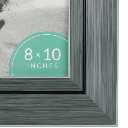 Cadre photo rectangulaire contemporain - pour une photo de 8 x 10 po - Gris et noir