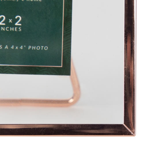 Cadre photo carré pour une photo de 4 x 4 po avec dos chevalet - 4,25 po - Rose doré